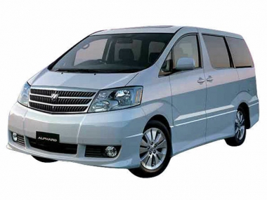 Коврики из экокожи 3D Toyota Alphard I 2002-2008 (Правый руль) 2 ряд капитан 7 мест*